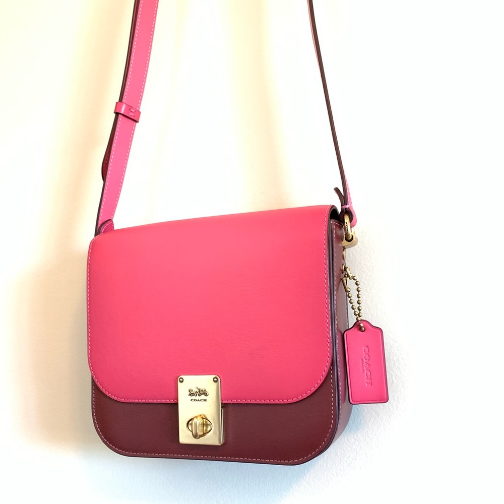 Coach Pink and Brown Crossbody Bag